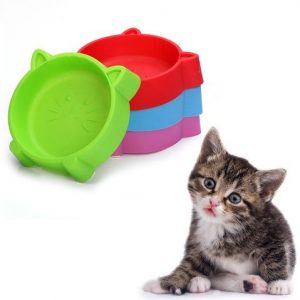 Plastic Single food Bowl- Kitty Face
